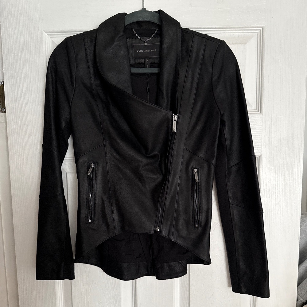 BCBG MAXAZRIA SABLE Black Nubuck Leather size XXS NWT $598